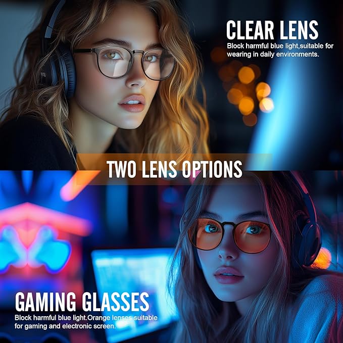 Blue Light Glasses For Woman/Men Blue Light Blocking Glasses, Retro Round Anti Eyestrain Computer Glasses