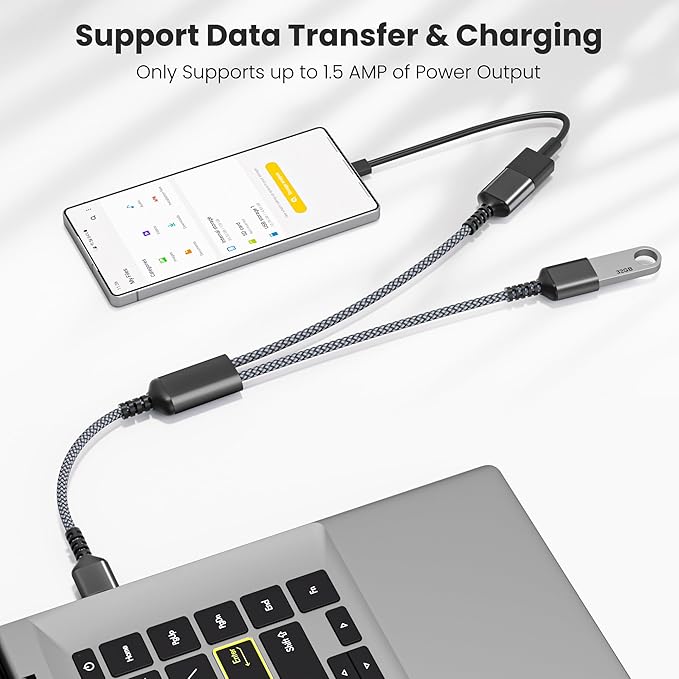 Basesailor USB Splitter 1 in 2 Out 1FT, A Male to Double Female Y Cable Extension Adapter,Dual A Port Extender Hub,Data Charger Power Split for Car,Xbox One Series,PS4,PS5,Laptop,Keyboard,Mouse