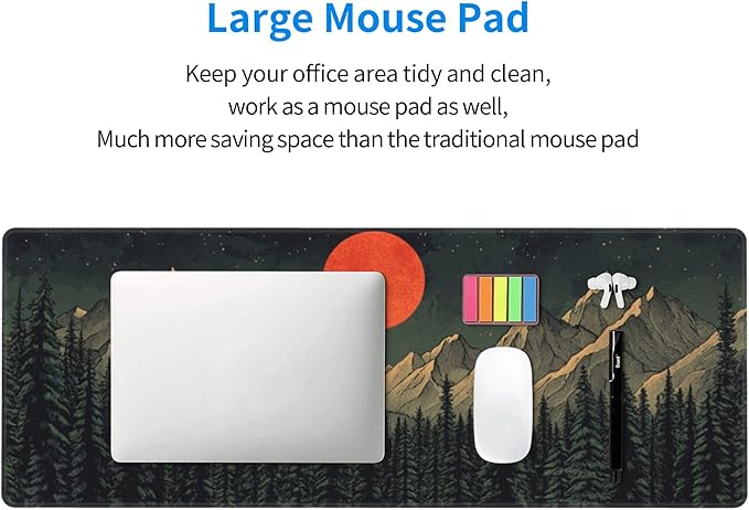 Forest Sun Desk Mat Large Gaming Mouse Pad Forest Sun Extended Mousepad Big in Laptop Computer Mouse Keyboard Mat for Office Desk Decor 31.5x12 in