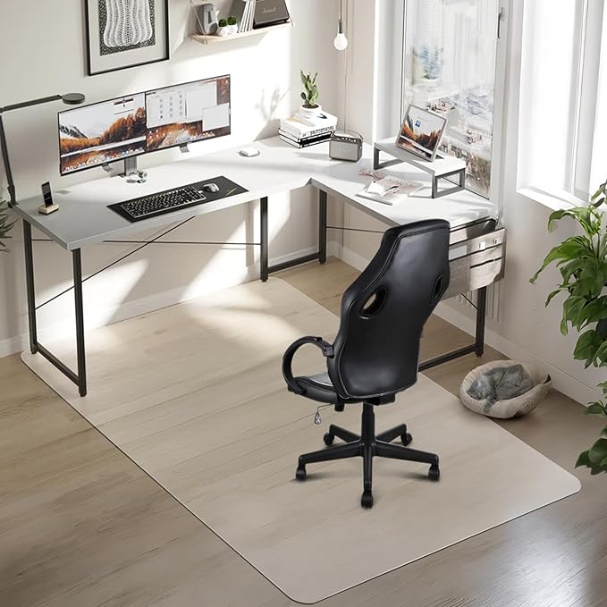 Azadx Office Chair Mat for Hard Floors 48" X 72", Clear PVC Chair Mat for Hardwood Floor, Durable Plastic Floor Protector Mat for Home and Office use (48" X 72" Rectangle)