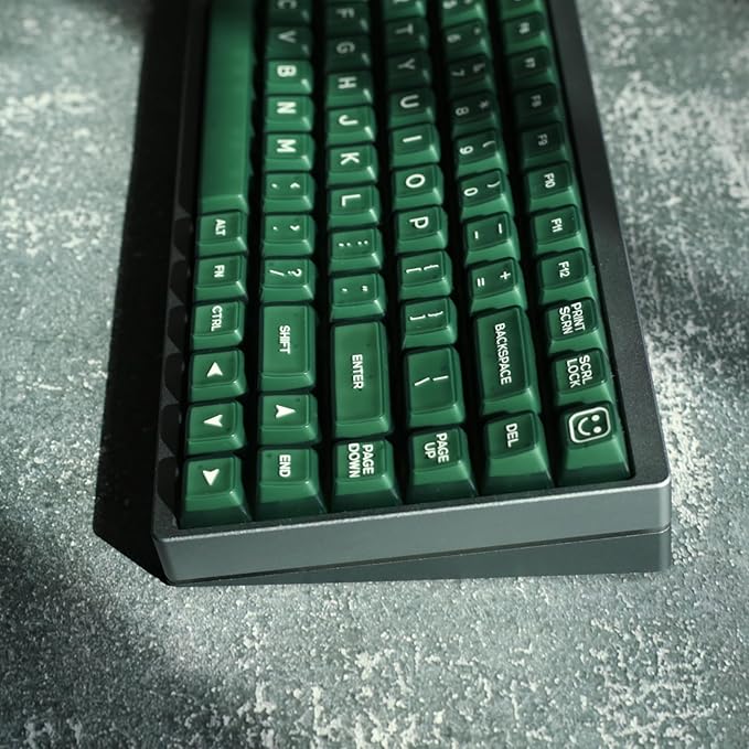ULTRAEQUIP Emerald Jade Keycaps 142 Keys Double Shot PBT Keycaps RSA Profile, Translucent Green Shine Through, Custom Set for ISO ANSI 60, 75, 80, 95, 100% Mechanical Keyboard