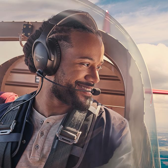 Bose A30 Bluetooth Aviation Headset - Lightweight Comfortable Design, Adjustable ANR and Noise Cancelling Microphone, [XLR (5 pin)] – Black