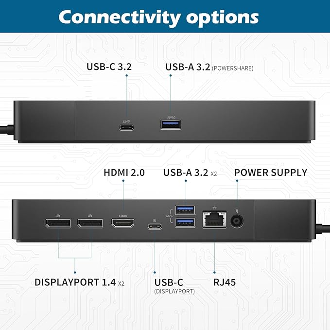 Dell WD19DCS Docking Station, Performance Dock WD19DCS, with 240W Power Adapter + 210W Power Delivery