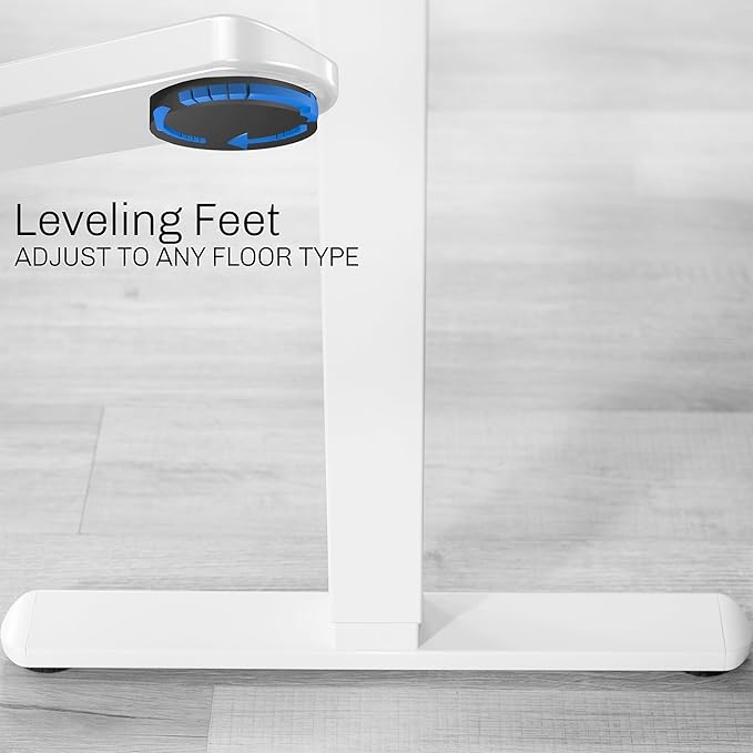 VIVO Electric Dual Motor Standing Desk Frame for 41 to 82 inch Table Tops, Frame Only, Ergonomic Standing Height Adjustable Base with Push Button Memory Controller, White, DESK-V122EW