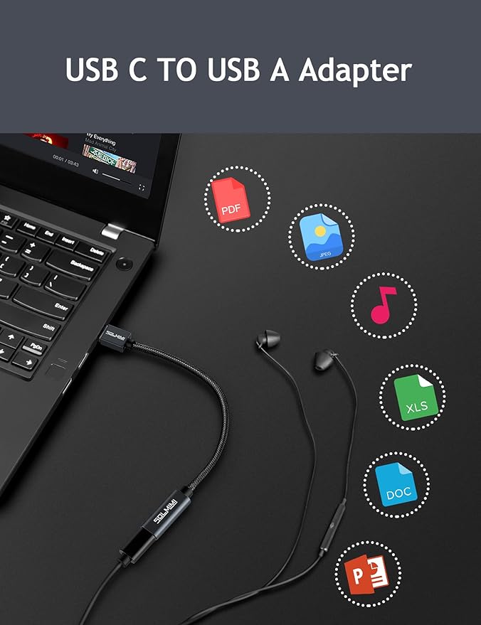 USB to USB C Adapter, USBc Female to USB-A Male Cable 5gbps High Speed Transfer, USB-A to USB-C Adapter Charger Coverter for iPhone 15 16 17 Samsung S23, USBC Headphone U Disk PC(20cm)