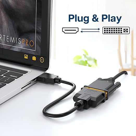 MMOBIEL HDMI to DVI Cable Adapter - Bi-Directional - Female DVI-I Dual Link to Male HDMI - Cable Converter Supports Monitor, PC, TV, Gaming, Projector - 1080p Full HD 60Hz - Gold Connector 1ft / 0.3m
