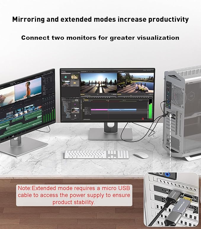 HDMI to DisplayPort Adapter [1 Pack], 4k@60Hz HDMI to DP Converter, Aluminium Male to Female Adapter Compatible with PC, Graphics Card, Laptop and More