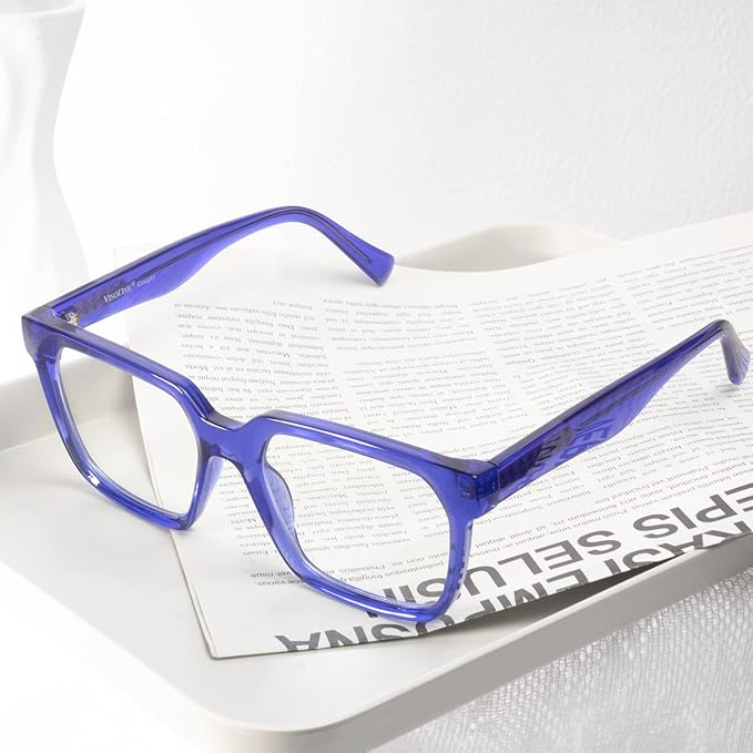 VISOONE Rectangle TR90 Blue Light Blocking Glasses Computer Eyewear with Preppy Look for Women and Men Cougar