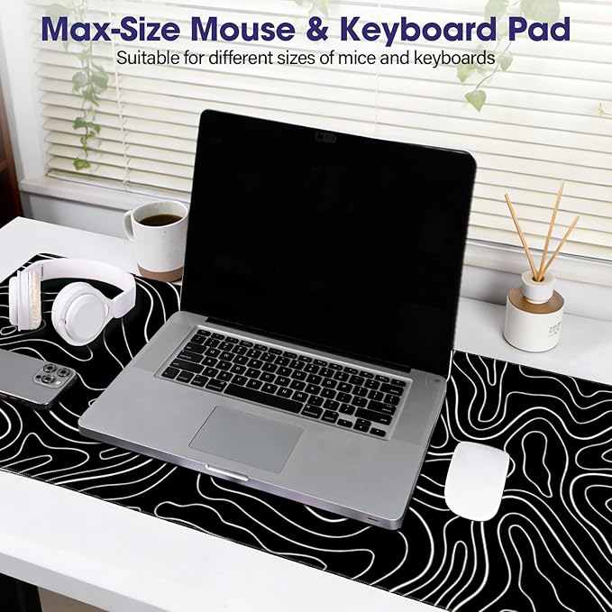 Waterproof Large Gaming Mouse Pad – 31.5" x 15.7" Full Desk Mat, Non-Slip Rubber Base, Stitched Edges, Durable Surface for Esports, Office, Home