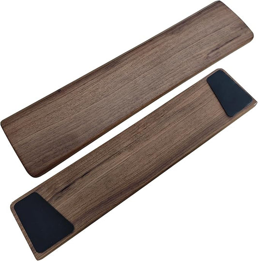 Premium Walnut Wooden Wrist Rest for Tenkeyless Keyboard, Ergonomic Curve & Easy Maintenance Wood Design Hand Rest for 75% 80% Keyboard (14.2" L)