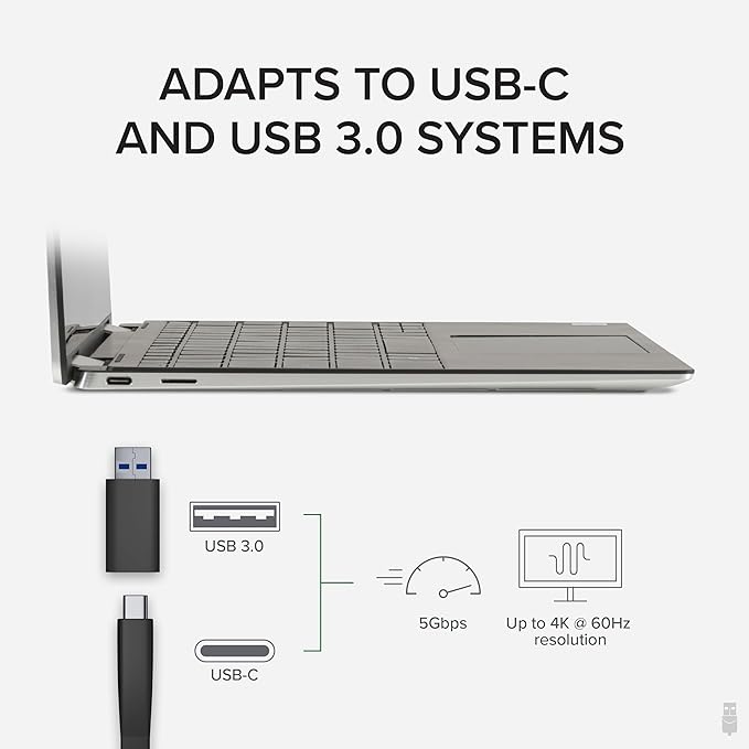 Plugable 4K DisplayPort and HDMI Dual Monitor Adapter for USB 3.0 and USB-C, Compatible with Windows
