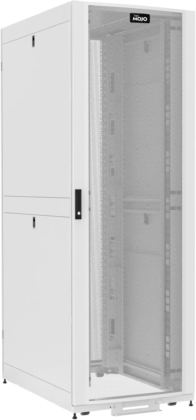 Tecmojo 52U Server Rack Cabinet - PRE-Assembled 32inch Width 48inch Depth IT Network Equipment Cabinet Rack Enclosure with Casters - 3000lbs Weight Capacity, White