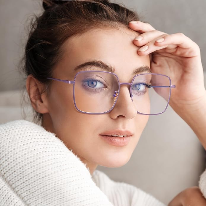 Dollger Blue Light Blocking Glasses women Anti Glare UV Filter Computer Gaming Glasses Retro matal square Eyeglasses Frame