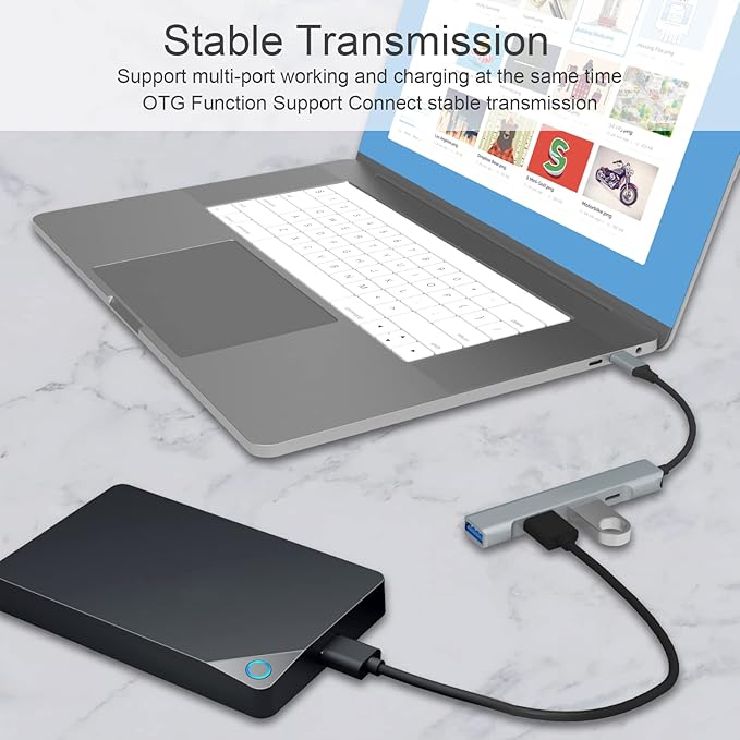 Lightning to USB Hub [Apple MFi Certified] 4-in-1 USB OTG Hub with 3 USB3.0 Port and Fast Charging Port for iPhone/iPad Compatible with Microphones/Flash Drive/Keyboard/Mouse/Sound Card