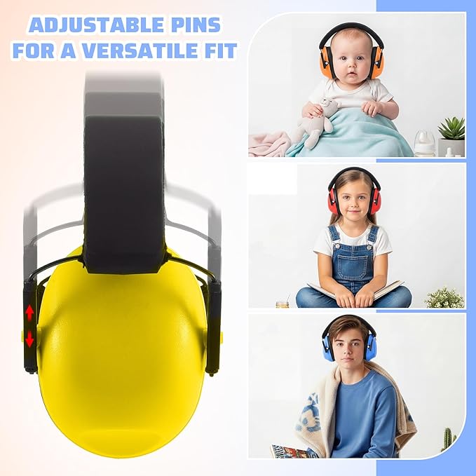 Amylove 12 Pcs Kids Ear Protection Noise Cancelling Headphones Ear Muffs Bulk 27db Adult Noise Reduction Hearing Earmuff(Universal Fit (kids & Adults),Rainbow Style)