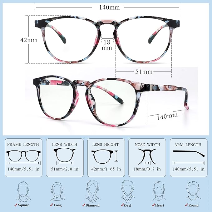 Blue Light Blocking Glasses for Women/Men - 4-Pack Computer Reading/Gaming/TV/Phone Glasses, Anti-Glare