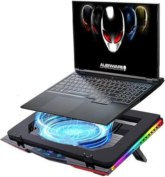 Cooling Pad for Dell Alienware m16 m17 m15 x17 x16 x15 x14 Area-51m 17 16 15 14 inch Gaming Laptop,It is a Heat Dissipation Monster with Powerful Turbo Fan Can Fast Cooling,RGB Light Mode