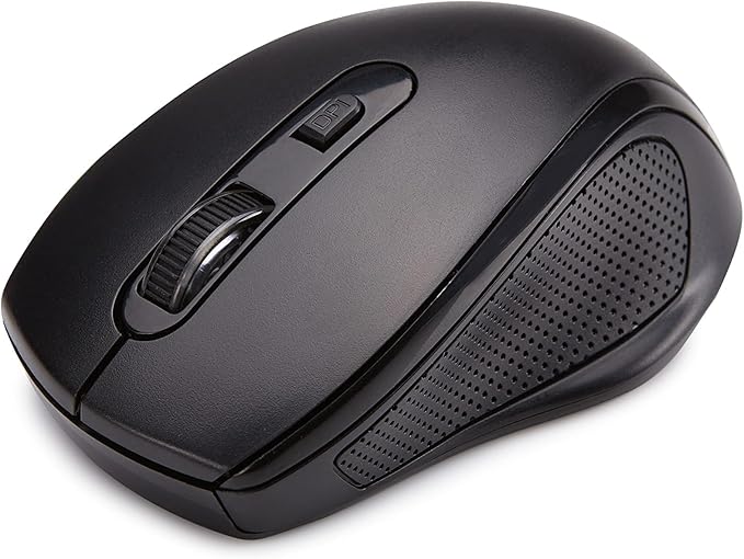Amazon Basics Ergonomic Wireless Keyboard and Mouse Combo with Wrist Rest, Plug and Play, 2.4 GHz USB, Easy to Use, Black