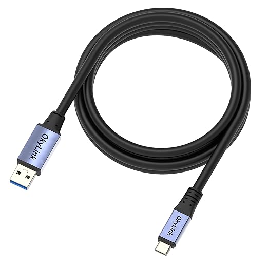 OkyLink USB 3.0/3.2 Gen1 A to C Cable 10ft/3M, High-Speed 5Gbps Data Transfer, 60W Fast Charging, USB Type A to USB Type C, Black Cable, for PC, Laptops, Phones, Portable Hard Drive, Hubs