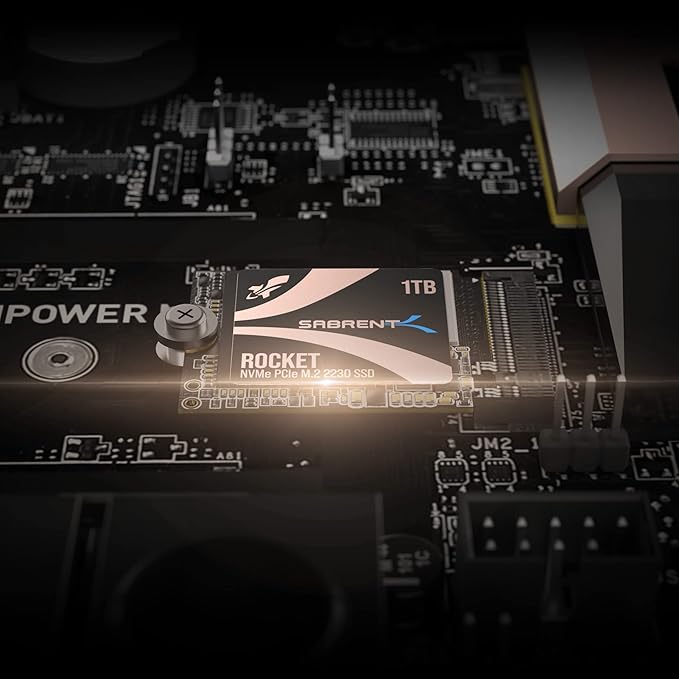 SABRENT Rocket 2230 1TB NVMe SSD – PCIe Gen4 M.2 2230 Internal SSD for Steam Deck, Surface Pro, ROG Ally – Up to 5000 MB/s Gen4 x4 Speed, DRAM-Less HMB Design [SB-2130-1TB]
