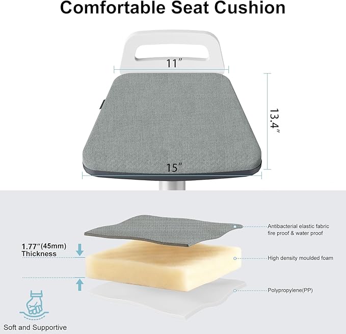 Standing Desk Chair - Ergonomic Wobble Stool for Adults - Active Seating Stool Height Adjustable (22"-31.9") - Perfect for Home Office, Standing Desks, and Classrooms