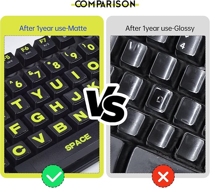 English Keyboard Stickers Full Size Universal PC Computer Laptop Desktop Keyboard Replacement English Keyboard Stickers, QWERTY Alphabet KeyboardStickers -1PCS