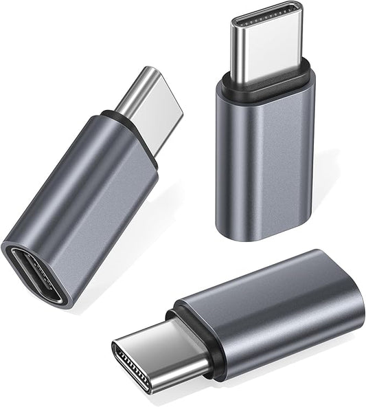 RUXELY USB Type C Extender Adapter 3Pack,PD 100W 40Gbps USBC Male to Female Extension Converter,Thunderbolt 4 3 Extended Connector for iPhone 17e 17Pro Max,Otterbox Case,MacBook Pro,Samsung S26