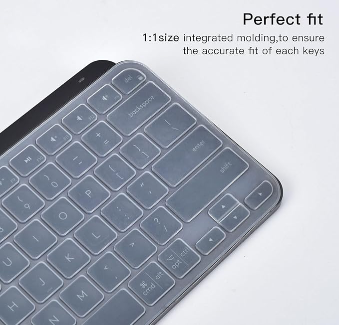 Keyboard Cover for Logitech MX Keys Mini Wireless Illuminated Keyboard, Logitech MX Keys Mini Silicone Keyboard Skin Protector, Clear