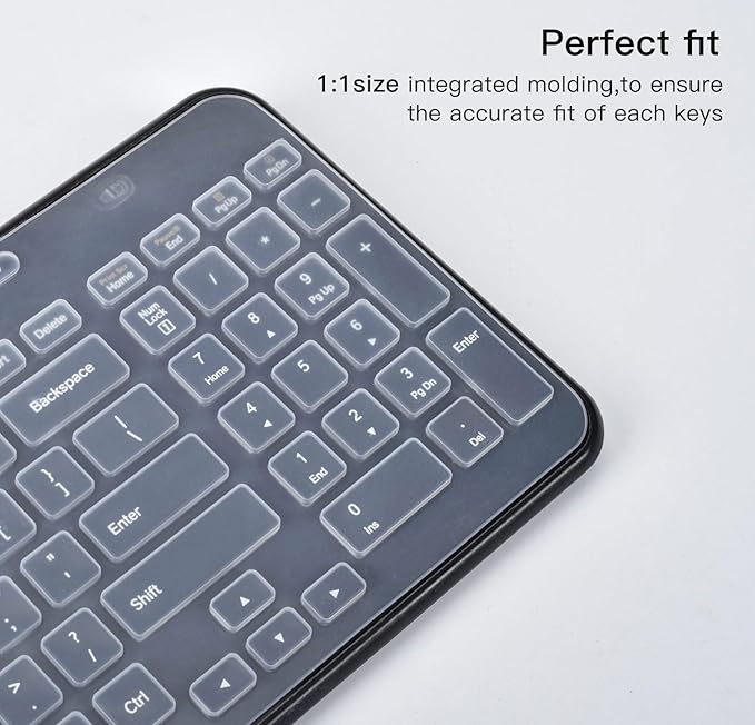 Keyboard Cover Skin for Logitech K360 MK360 Wireless Keyboard, Logitech K360 MK360 Waterproof Silicone Keyboard Protector, Clear
