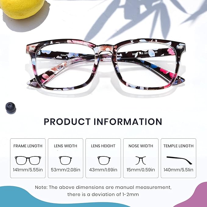 Cyxus Blue Light Glasses Men Women Reduce Eye Strain UV Blocking for Office Work Computer Screen 8082
