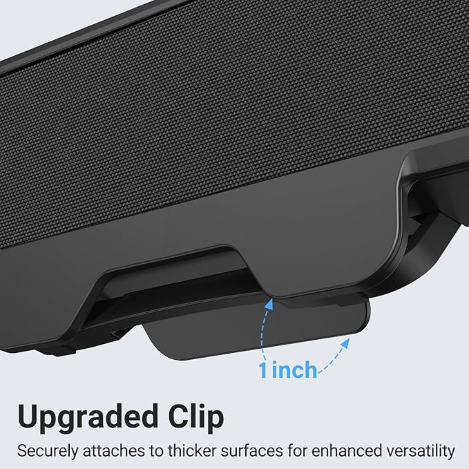 INGA Computer Speakers, USB Plug and Play Desktop Speakers, Easily Clamps to Monitor, PC Speaker with Loud Stereo Sound & Bass, Wired Computer Speakers for Study/Meeting, Compatible with MAC, Laptop