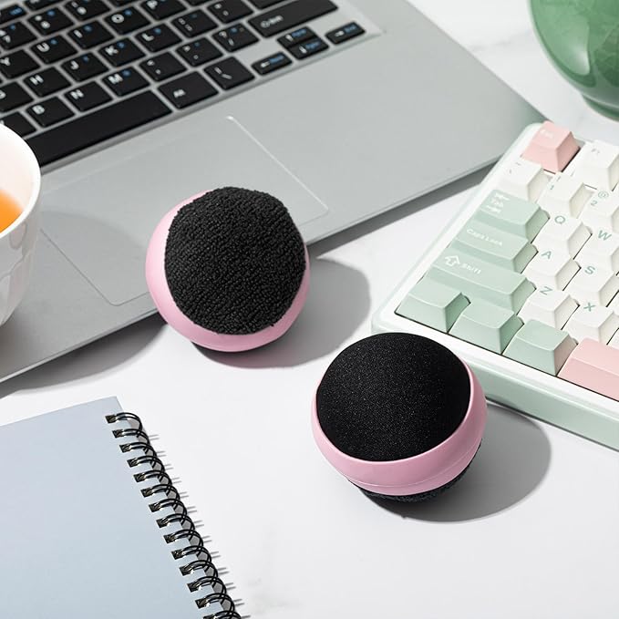 Suclain 4 Pack Touch Screen Cleaner Balls Phone Cleaning Ball Microfiber Touch Car Screen Glass Cleaner for Easter Computer Laptop Phone Monitor(Pink)