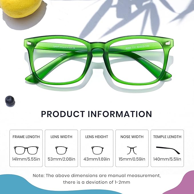 Cyxus Blue Light Glasses Men Women Reduce Eye Strain UV Blocking for Office Work Computer Screen 8082
