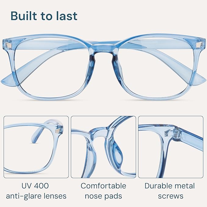 Gaoye Blue Light Glasses for Men - Blocking Square Eyeglasses, Anti UV Ray Computer Gaming Glasses Blue Blockers for Women