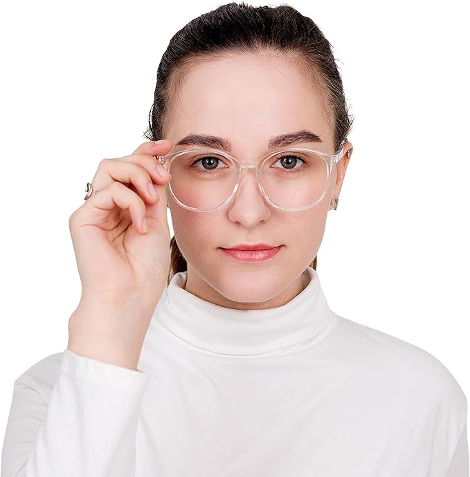 LifeArt Blue Light Blocking Glasses, Anti Eyestrain, Computer Reading Glasses with Spring Hinge, Gaming Glasses, TV Glasses for Women Men, Anti Glare (Transparent, 2.50 Magnification)