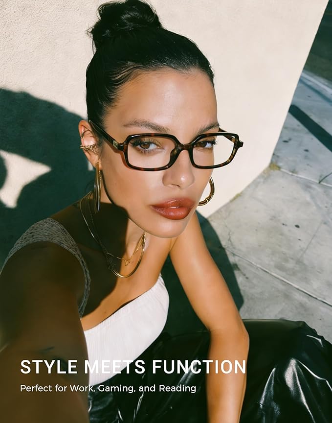 Slocyclub Square Blue Light Blocking Glasses for Women Men Vintage Rectangular Frame Eyeglasses Retro Small Square Glasses