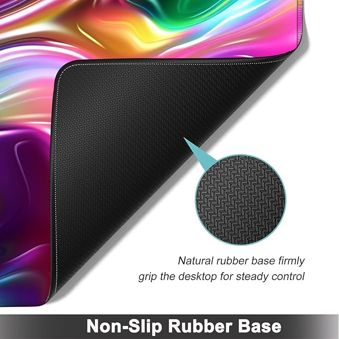Large Mouse pad and Keyboard Support Set, Ergonomic Memory Foam Keyboard Wrist Rest, Extended Gaming Mouse Pad with Stitched Edges, Colored Gilt XXL Desk Mat (31.5 X 11.8 in)