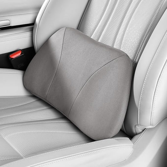 Lumbar Support Pillow,Back Pain Relief Cushion,fits tightly around the waist,Memory Foam,Skin-friendly Suede Fabric,fit Car Drive,Office chair,Rest seat,Improve Posture,Portable,15.5''Lx 8.7''H