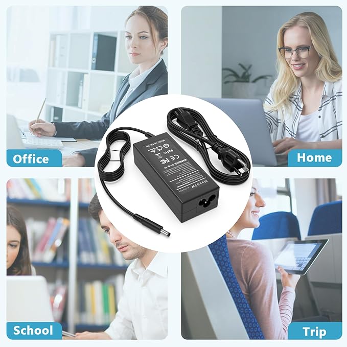 65W 4.5mm AC Adapter Compatible with Dell Latitude 3520 3540 3440 3420 3550 3430 3320 3340 3330 3450 3535 Business Student Laptop DA65NM191 19.5V 3.34A Power Supply Adapter Cord