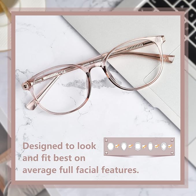 OPTOFENDY Blue Light Glasses for Women, TR90 Fashion Blue Light Blocking Glasses for Computer