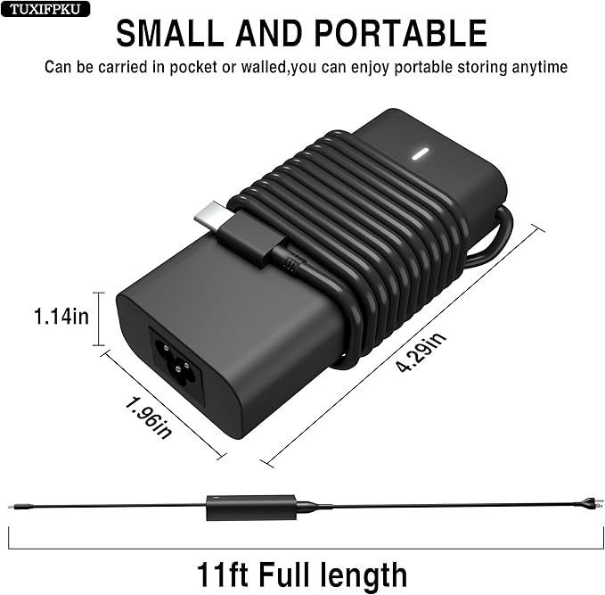 65W USB C Laptop Charger Compatible with Dell Latitude 5420 5520 5530 5550 5540 5430 5450 5440 7420 2-in-1 7430 7440 Inspiron 14 2-in-1 Chromebook 3100 XPS 13 60W Type C Power Cord
