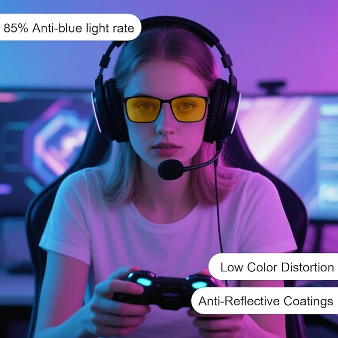 ANDWOOD Blue Light Blocking Glasses Men Women Computer Filter Large Frame Bluelight Blocker Anti Blue Ray Lightweight AR002