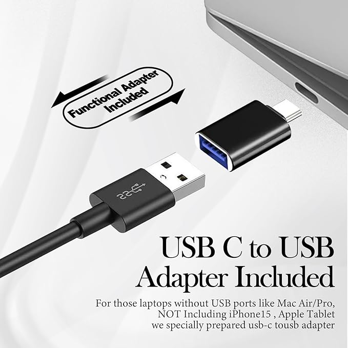 Computer Speakers for Desktop Monitor,Single Speakers for Desktop PC,Laptop Speaker with Loud Sound,Volume Control Easily Clamps to Monitors(USB-C to USB Adapter Included) (White)