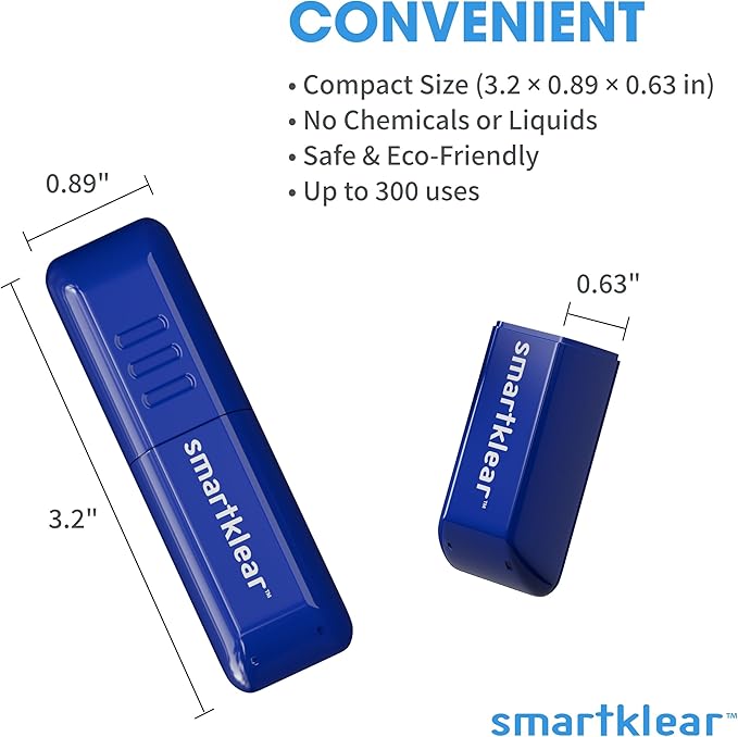 CarbonKlean SmartKlear Smart Phone Screen Cleaner - Compatible with iPhones, Androids, and More - Cleaner with Carbon Microfiber Tech-Injected Blue-1 Count (Pack of 1)