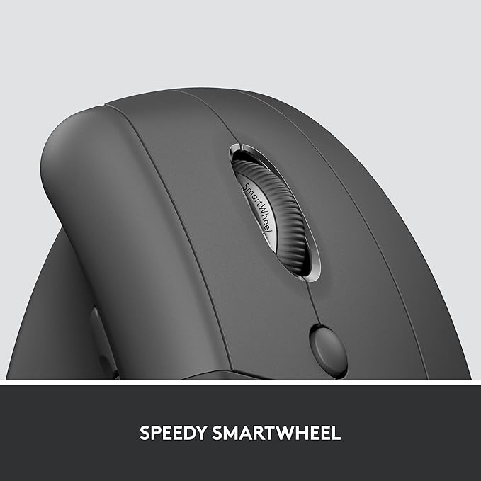 Logitech Lift for Business, Vertical Ergonomic Mouse, Wireless, Bluetooth or Secured Logi Bolt USB, Quiet clicks, Globally Certified, Windows/Mac/Chrome/Linux - Graphite