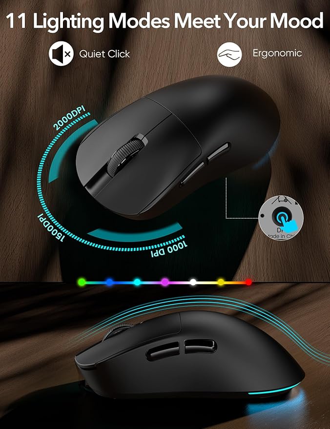 Wireless Keyboard and Mouse Backlit - Typewriter Keyboard with Magnetic Wrist Rest, Retro Round Keycaps, Light Up Letters, 2.4GHz Cordless Combo for Mac, Windows, PC, Laptop, Trueque CK24 [Upgraded]