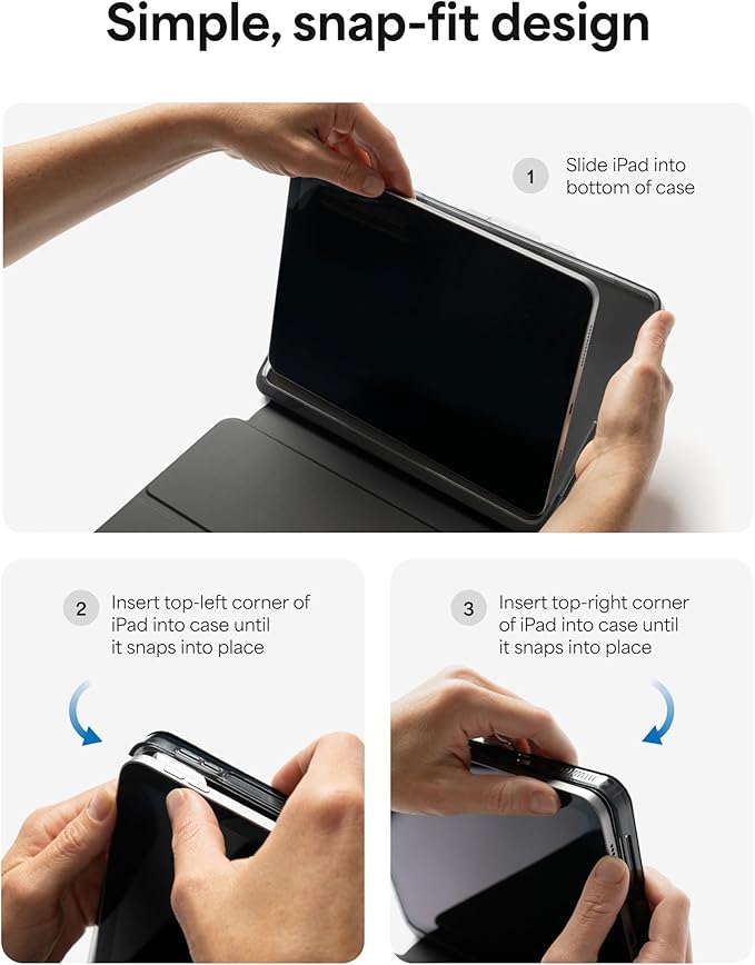 ZAGG Pro Keys Detachable Case and Wireless Keyboard for Apple iPad Air 11" (M3)/ Pro 11" (Gen 1,2,3,4) and iPad Air (Gen 4,5,& M2), Bluetooth Pairing, Apple Pencil Holder, 6.6ft Drop Protection