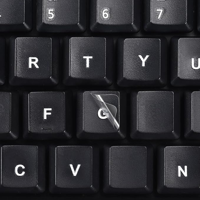 2PCS English Keyboard Letter Stickers - 3D Keyboard Letters Replacement Stickers English for Computer Laptop Desktop Keyboards, Borderless Alphabet Characters, Only Letter Leave on Keypads