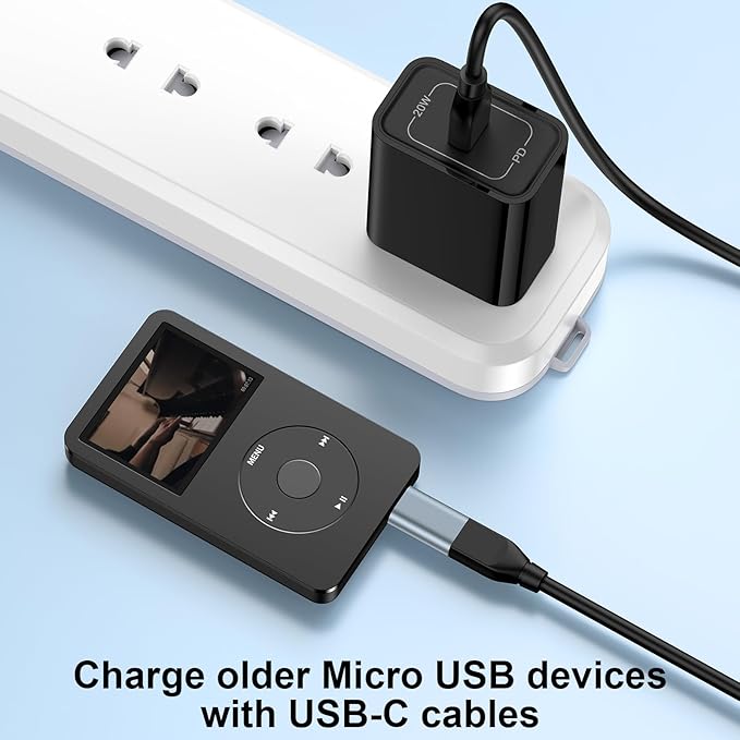 USB C to Micro USB Adapter, 5Pack USB Type C Female to Micro USB Male Convert Connector USB C to Micro B 2.0 Charge & Data Sync for Samsung Galaxy S7 Edge S7 S6 J7 Nexus 5 6 Note 5,Micro USB Devices