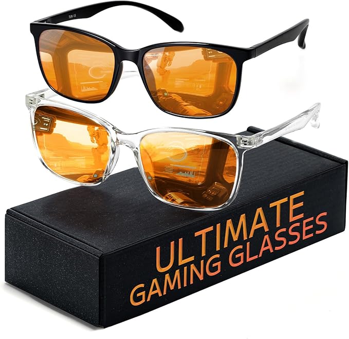 TIJN Sleep Glasses for 99.9% TR90 Blue Green Light Blocking Dual AR Coatings Red Lens for Computer Gaming Reduce Eyestrain, Multi Color